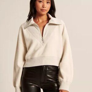 Abercrombie Textured Drama Collar Half-Zip